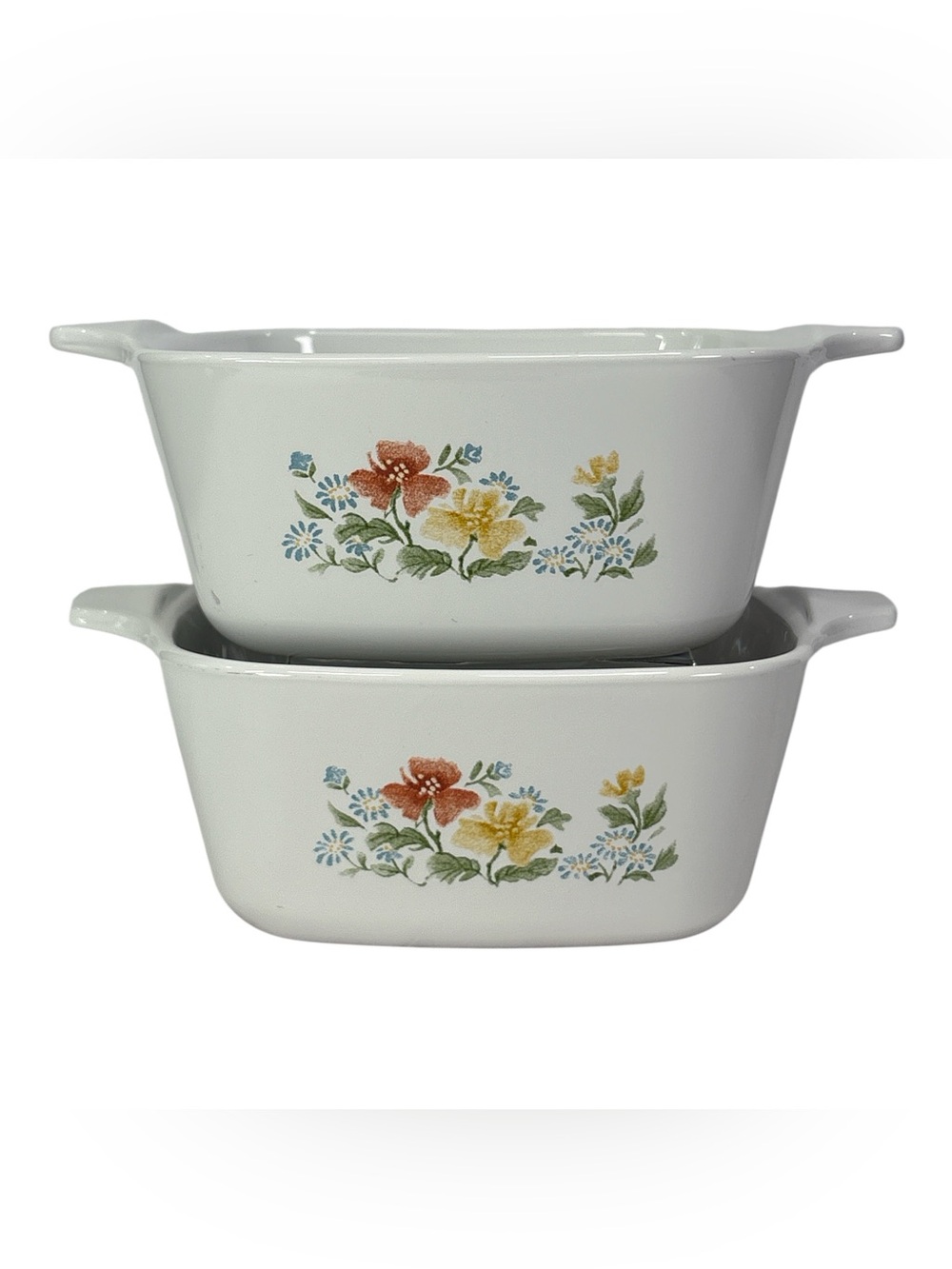 2 Vtg Corning Ware Casserole Dishes Autumn Meadow P-43-B 700ml 2.75 Cups No Lids